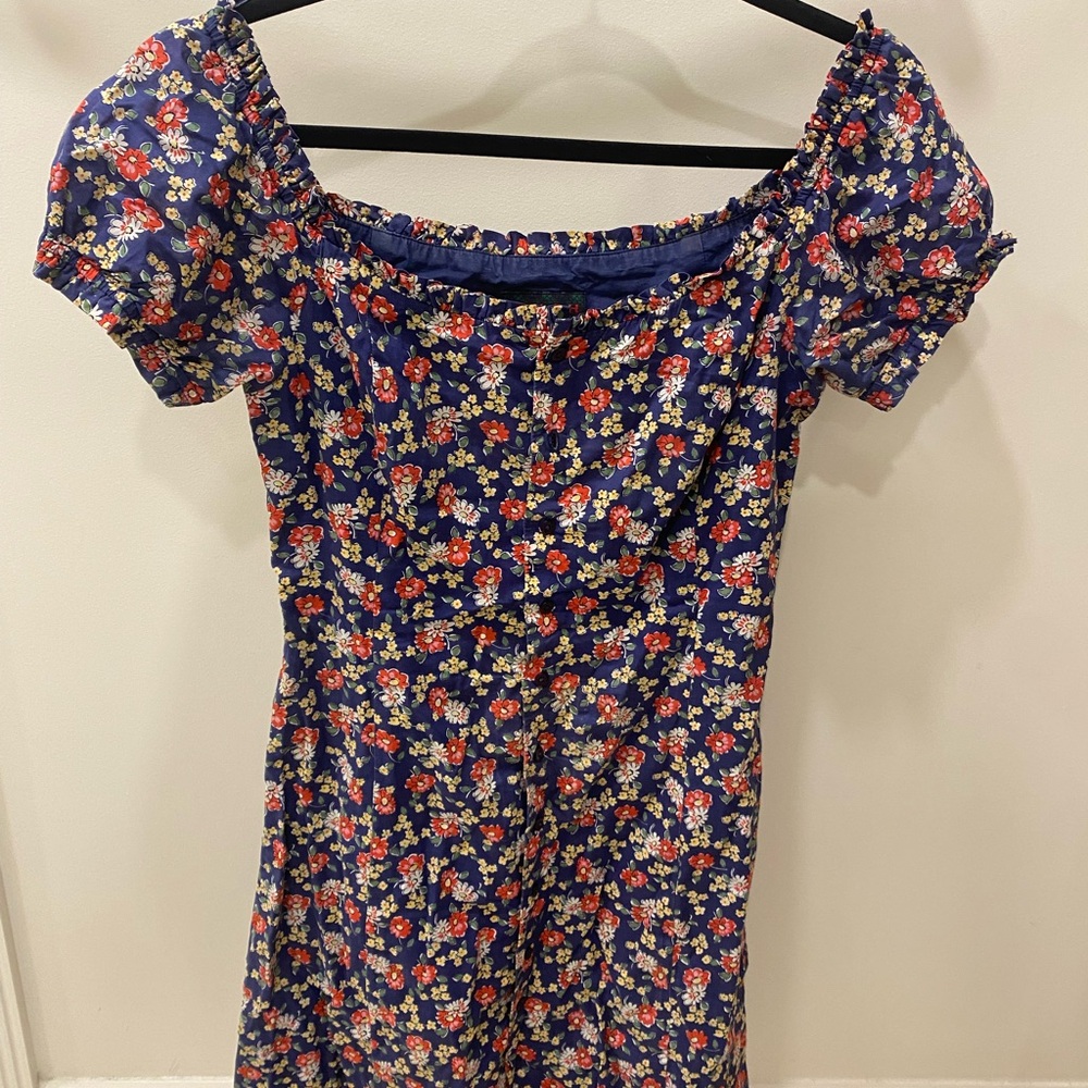 Ralph Lauren Navy Blue Floral Mini Dress